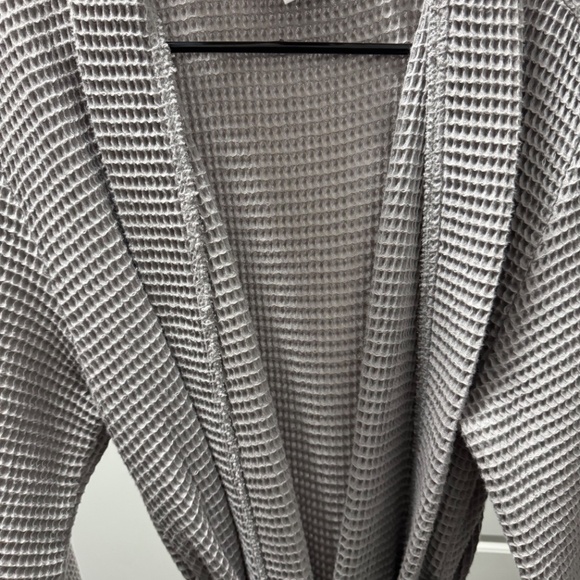 Quince Men's Robe Large Gray Waffle Pattern - Picture 3 of 4